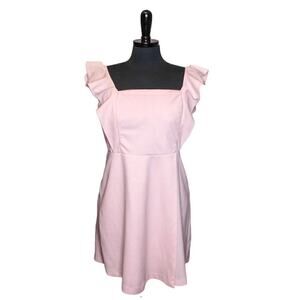 BCBG Paris Mini Dress Sleeveless Ruffle Pink Size L